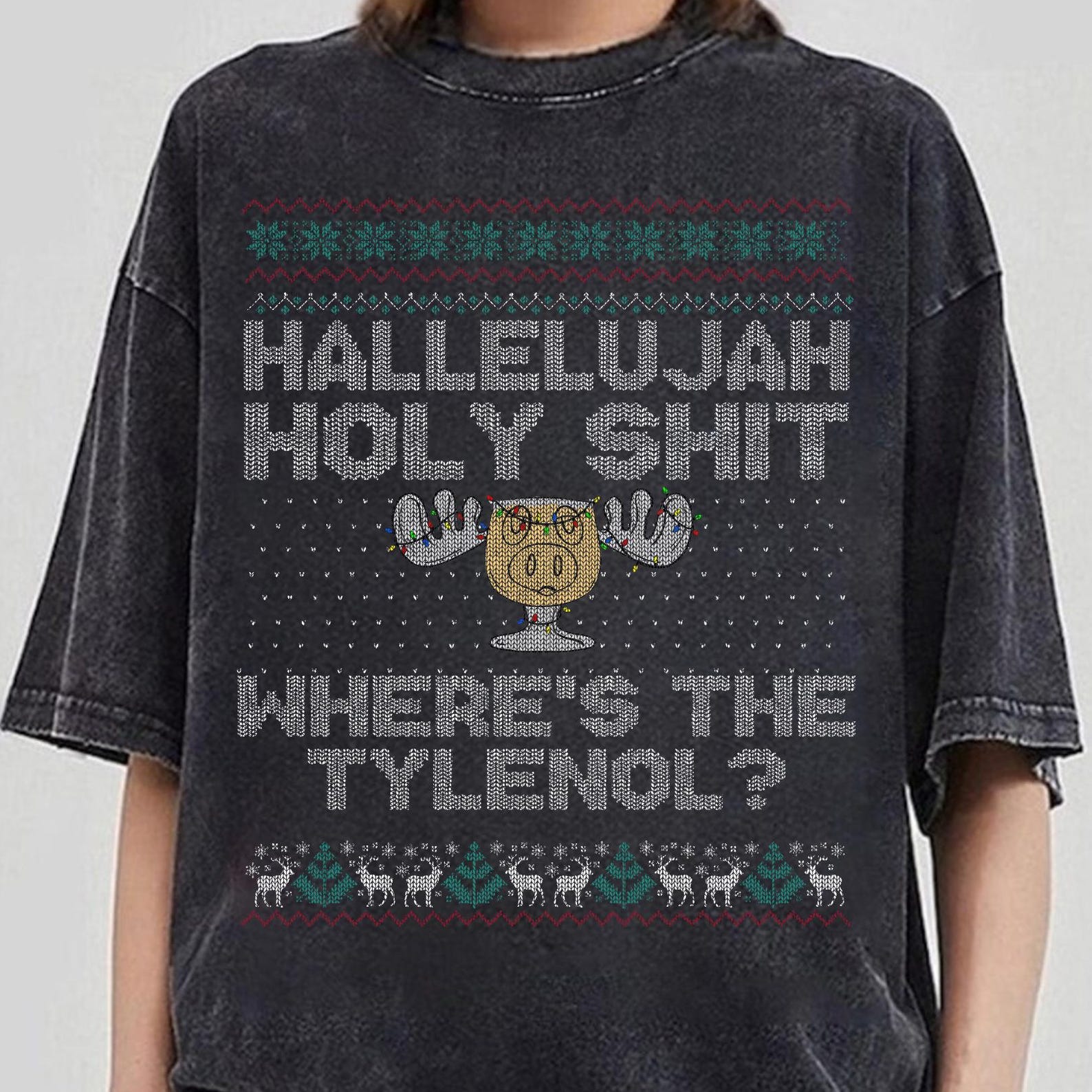Christmas Vacation Hallelujah Ugly Shirt, Hallelujah Holy Sh!t Where s The Tylenol Tee, Christmas Vacation Shirt, Funny Griswold Tee L