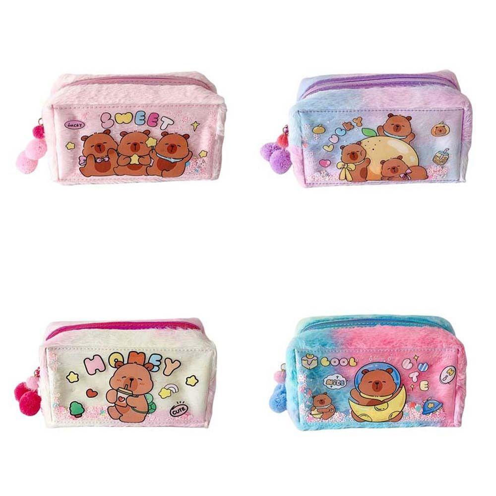 Pencil Case Capybara Plush Pen Bag Plush PVC Capibara Plush Pencil Pouch Children