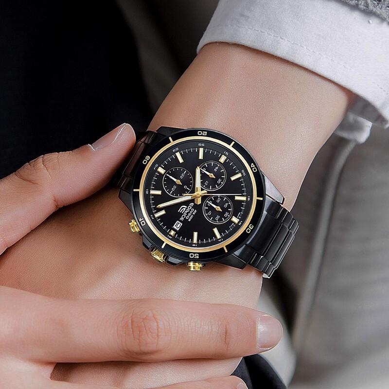 Casio CASIOEDIFICE series ion IP treated watch body trend quartz movement stainless steel strap Japanese and Korean watch men's watch EFR-526BK-1A9