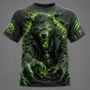 Men's Summer Halloween Cool and Spooky Werewolf Print Short-Sleeve T-Shirt Fashionable Trendy Streetwear Short-Sleeve T-Shirt