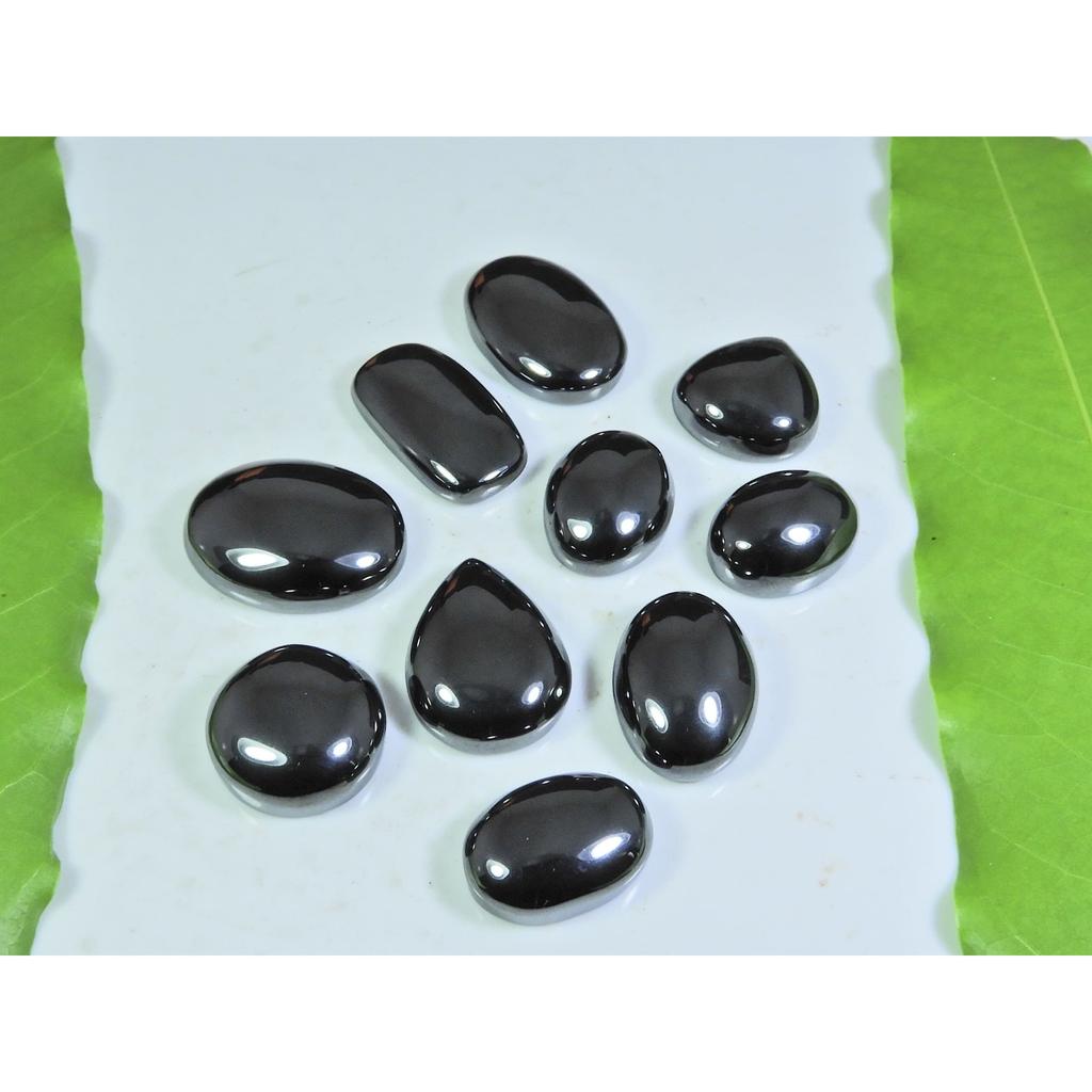 331Cts. Natural Hematite Oval Cabochon Loose Gemstone 10Pcs Lot13X18-18X24MM A-305