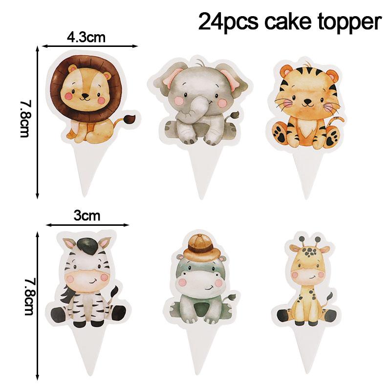 Jungle Birthday Party Decorations Animal Disposable Tableware Set Forest Woodland Safari Birthday Animals Theme Party Supplies