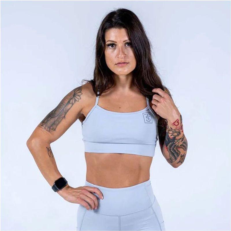 

Export Women s Yoga Intimates with Chest Pad Quick-Drying Breathable Thin Strap Tight Vest Sports Plus Size Bra Light gray L