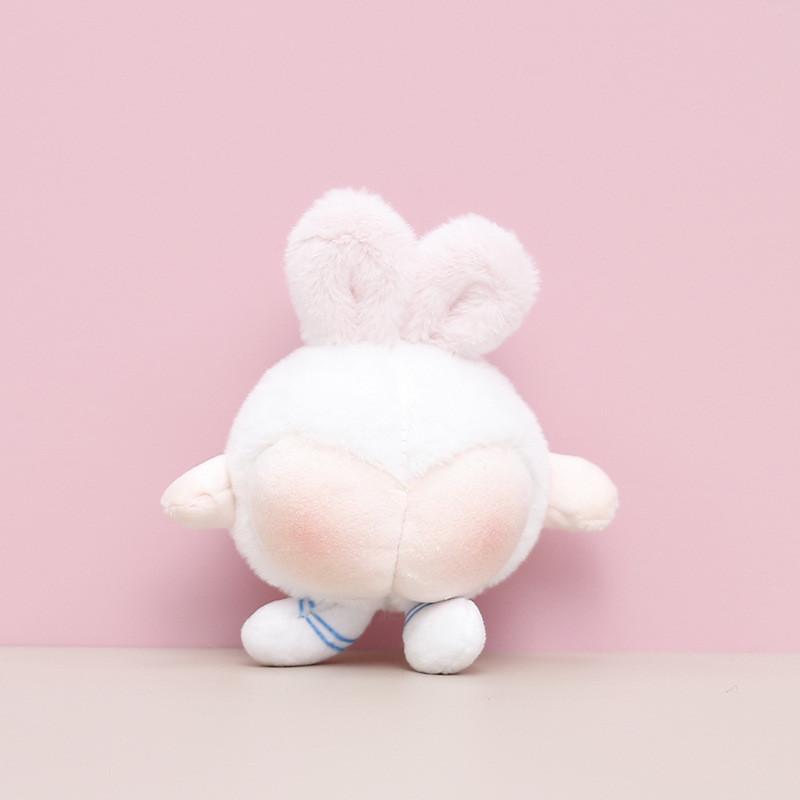 White Cute Blue Pink Rabbit Butt Plush Keychain For Children Gift And Collecting