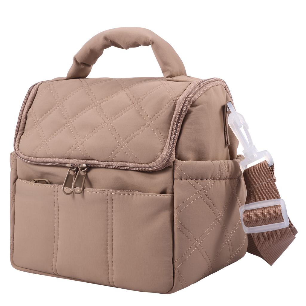 Portable Lunch Bag With Crossbody Strap Insulated Lunch Box Soft Cooler Cooling Tote Lunch Bag for Office Beach School Picnic