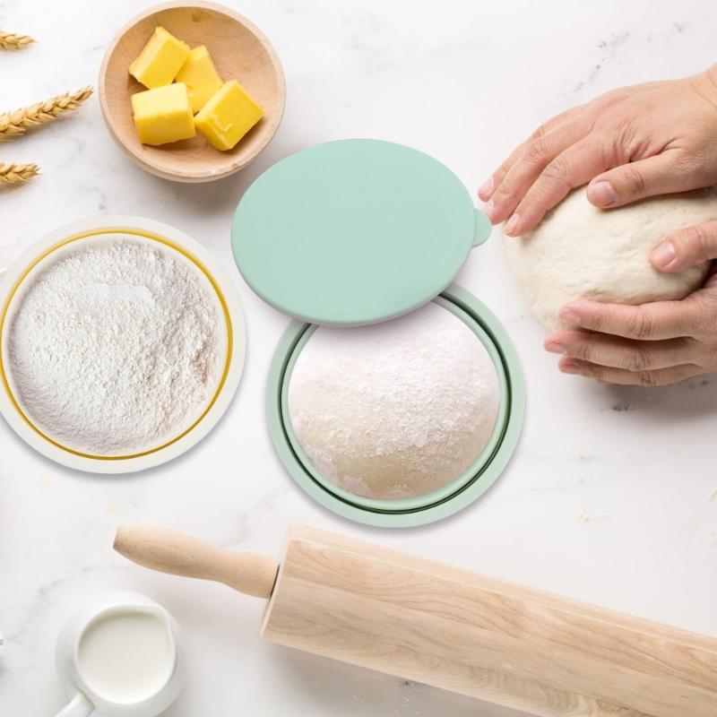 Ungiftiger faltbarer Gärkorb für Brot und Pizza mit Deckel für gesundes Backen und kompakte Küchenaufbewahrung