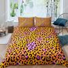 Pink Leopard King Queen Duvet Cover Girly Glitter Bedding Set Cheetah Skin Pattern Quilt Cover 2/3Pcs Polyester Comforter Cover