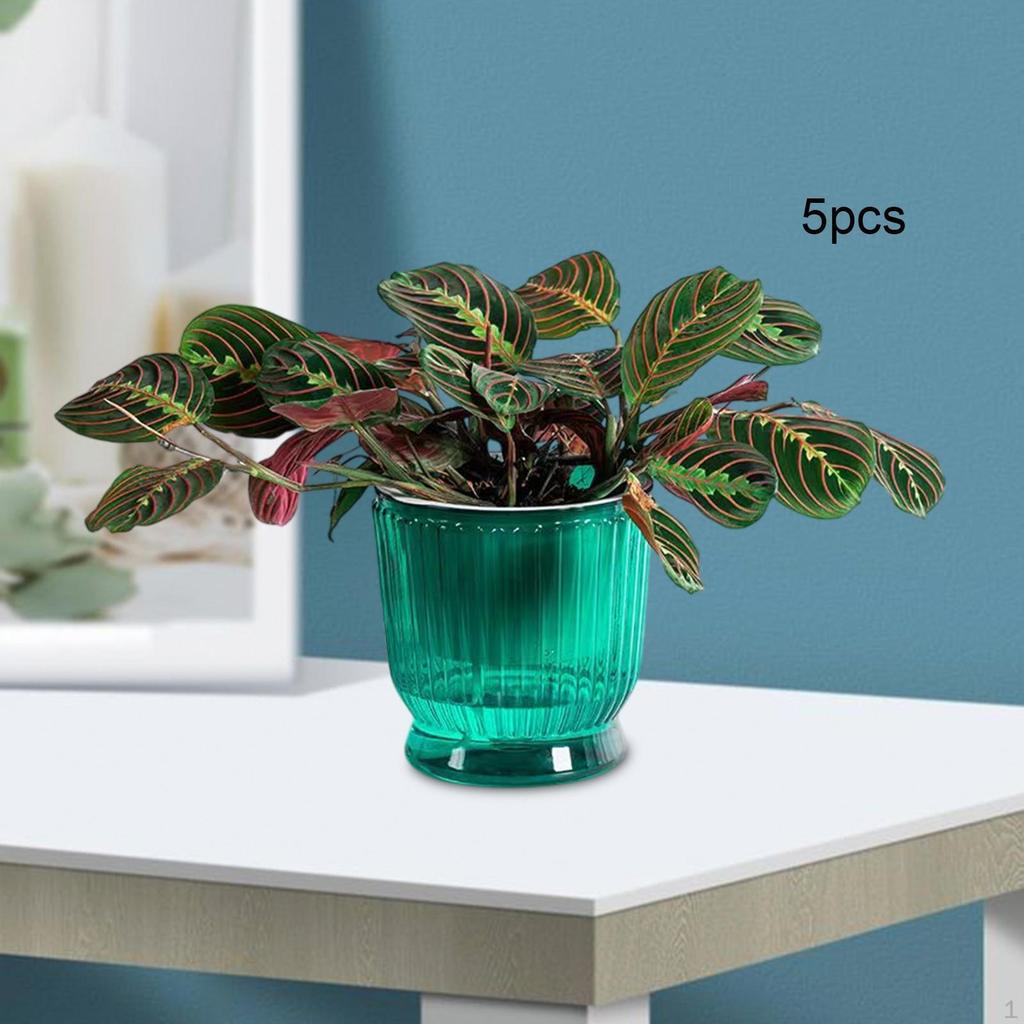 5 kusů samozavlažovacích květináčů Květinové módní robustní přenosné květináče pro pokojové a venkovní rostliny