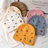 Hat Female Autumn and Winter Wool Hat Versatile Embroidered Letter Knitted Outdoor Riding Warm Cute Bear Pullover Hat