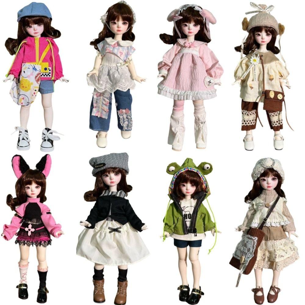6 Points Joint 30cm Doll Clothes 11.8 Inch Doll Clothing Set Handmade Doll Clothes  Puzzle Fun