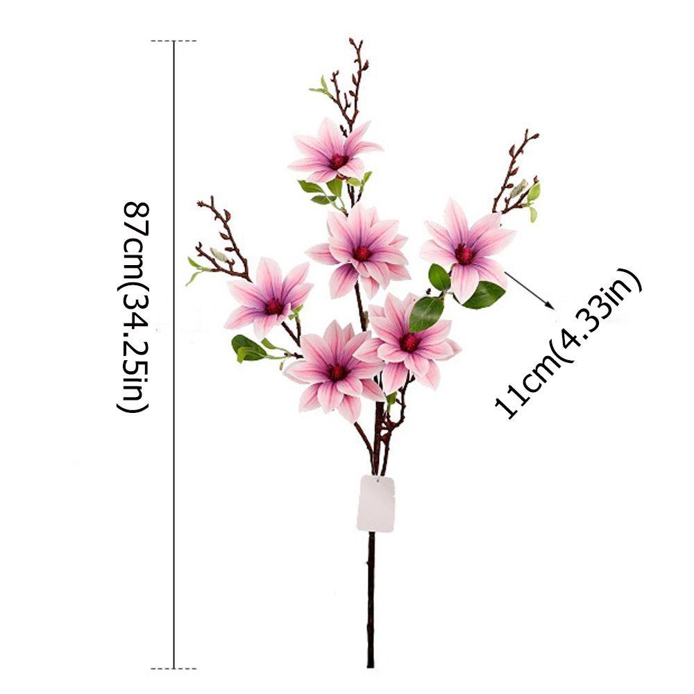 Real Touch Artificial Magnolia Branches Floral Art Fake Flower Living Room Desktop