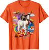 Bradipo che cavalca un lama nella Galassia della Pizza Taco Maglietta Grafica Divertente Casual Unisex Maglietta da Viaggio