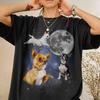 Drei Retro-Grafik-T-Shirts mit Chihuahuas, Vintage Chihuahua Mond T-Shirt, Chihuahua Shirt, Lustiges T-Shirt, Oversized gewaschenes T-Shirt, Chihuahua Shirt, Hund