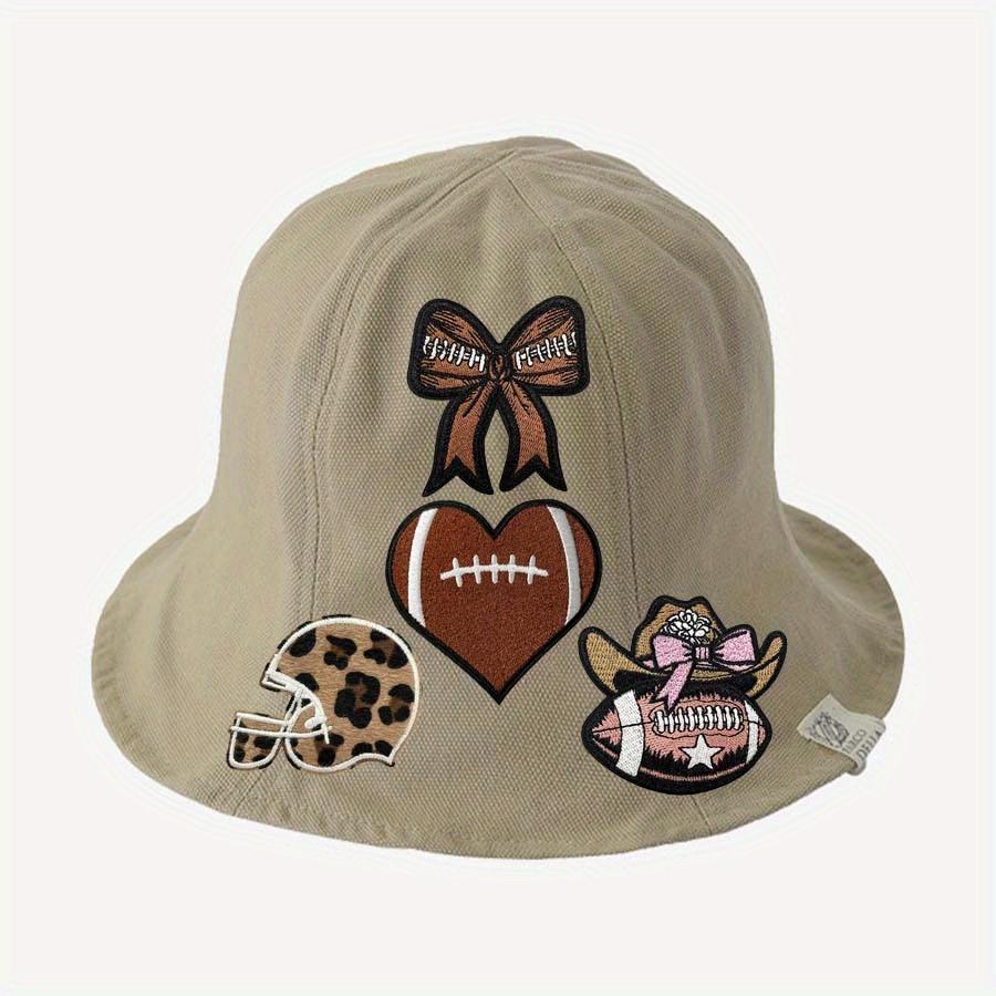 4pcs Iron On Patches Football & Heart Helmet Embroidered Patches - Perfect for Sports Fans, Ideal for Clothing, Jeans, Backpacks & Hats Bag