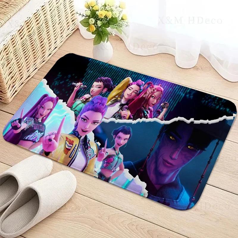 Kpop D-demon Hunters Floor Mat Rectangle Anti-slip Home Soft Badmat Front Door Indoor Outdoor Mat Welcome Doormat