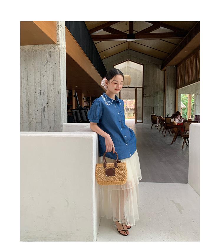2025 Summer French Socialite Mesh Midi Skirt - Fashionable See-Through Design for Women