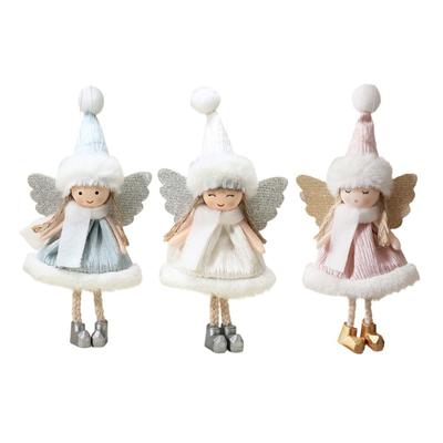 Soft Plush Angelic Girl Christmas Tree Ornament Safe Sustainable Durable Holiday Decoration For Home Office