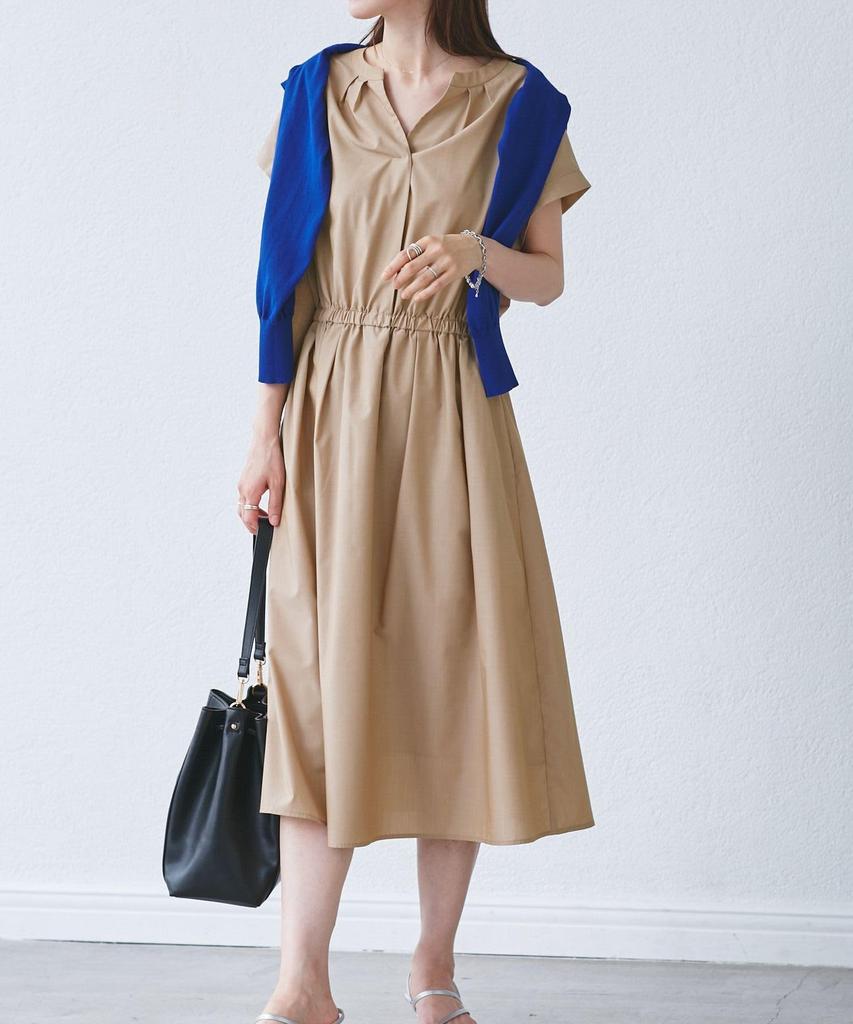 ROPE PICNIC Skipper Shirt Dress UV Cool to the Easy Beige Women's (Web Exclusive) - Protection, Touch, Care, GDE25090, (27)