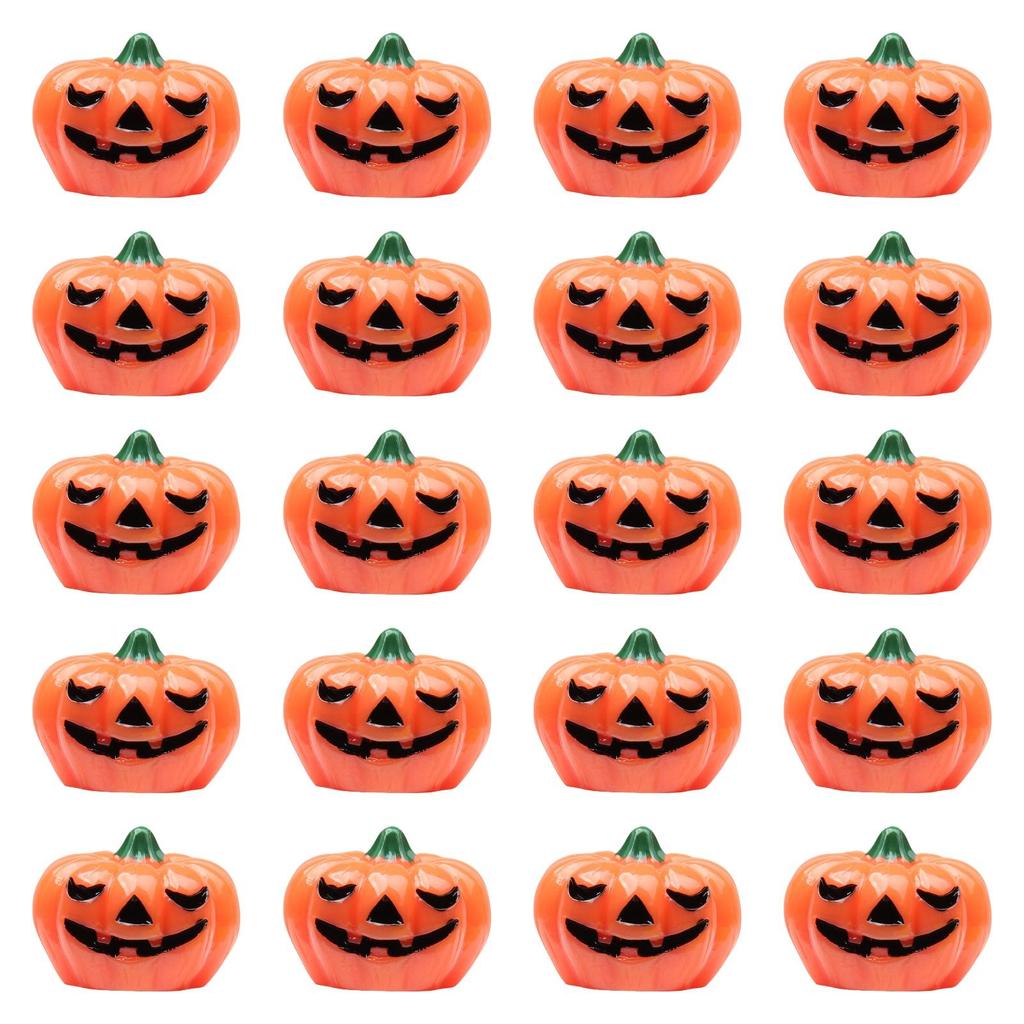 20x Halloween Miniature Pumpkin Figurines Decorative Mini Resin Pumpkins Halloween Decoration for Home Tabletop Party Supplies