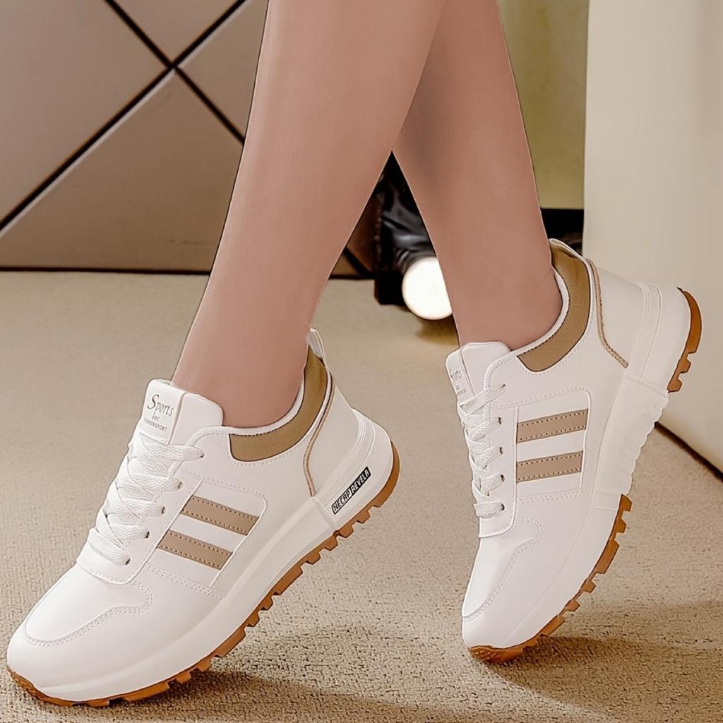 Ladies' Breathable Mesh Sneakers - Lightweight and Comfortable Lace-up Casual Shoes, Suitable for All Seasons, with Soft Soles