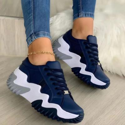 Übergröße Damen-Sneaker Atmungsaktive Plateau-Damen-Laufschuhe Mode Schnürschuhe Freizeitschuhe Rutschfeste Tenis Damen Sportschuhe