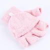 Halbfingerhandschuhe Multifunktional Umschlagbar Niedlich Korallenfleece Warm Kältefest Weich Bequem Damen Winter Warm Damen Handschuhe