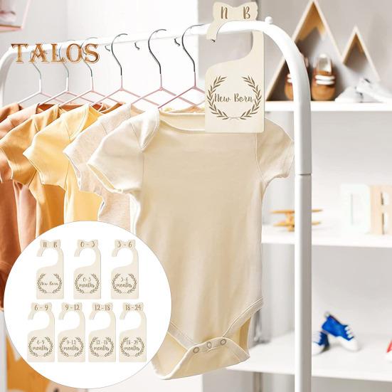 7/8 Pcs Baby Wardrobe Dividers Closet Wooden Baby Garment Size Markers Newborn To Toddler Baby Clothes Size Dividers for Daily Baby Clothes