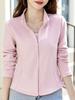 2025 Plus Size Zip-Up Long Sleeve Stand Collar Sweatshirt for Women - Fashionable Autumn/Winter Casual Cardigan Jacket