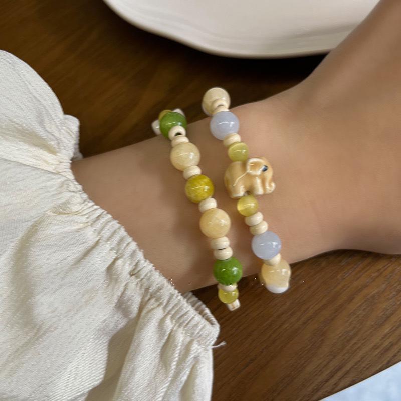 Macaron Color Series Little Elephant Ceramic Bracelet - 2023 Spring/Summer Sweet Style Versatile Jewelry