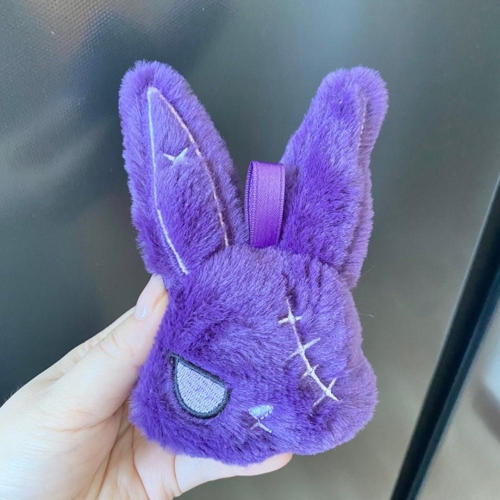 Fluffy Gothic Rabbit Soft Stitched Bunny Bag Pendant Halloween Plushie Teens