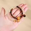 Natural Yellow Tiger Eye Double Circle Bracelet - Chinese Style Women's Beaded Bracelet