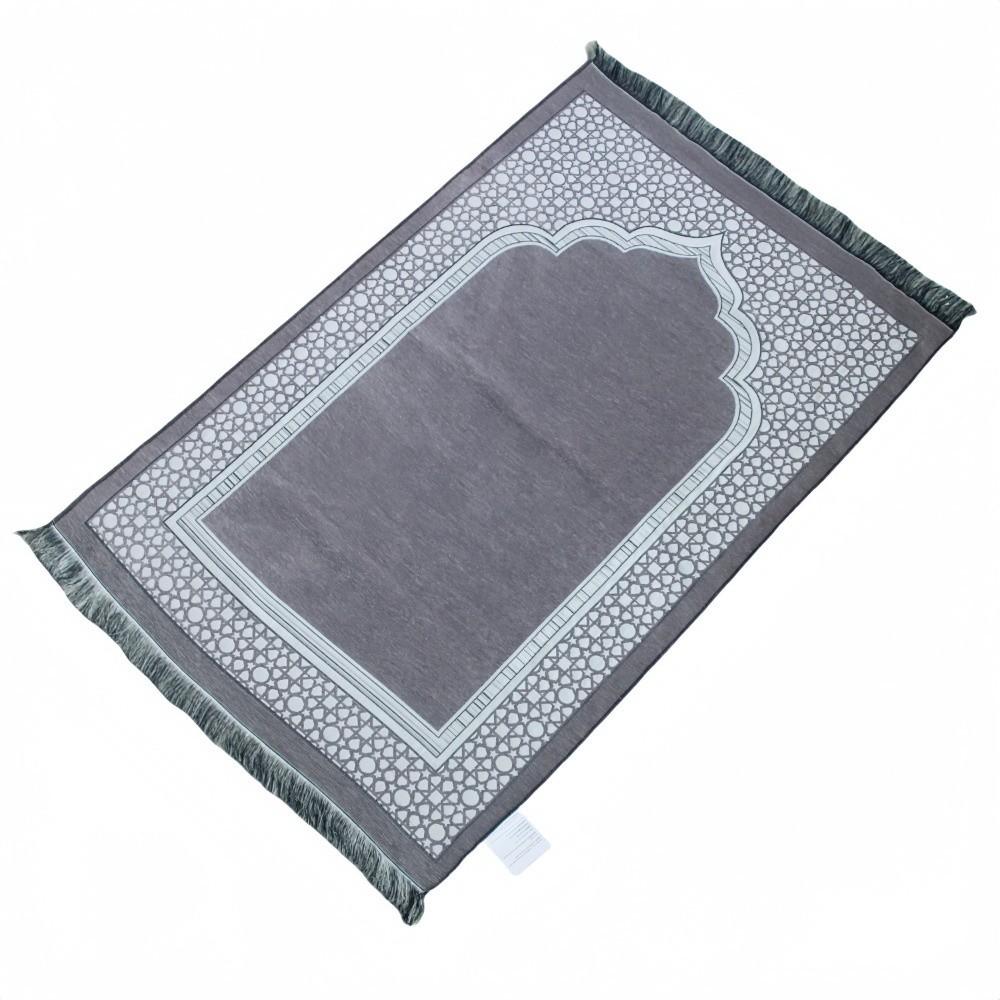 Ethnic Foldable Prayer Rug Washable Rectangle Living Room Rug Non-slip with Tassel Islamic Prayer Mat