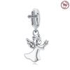 Orstarry S925 Silver Beads Pendant Characters Angel Cross Charm Religious Symbol For Bracelet DIY Jewelry Making Gifts