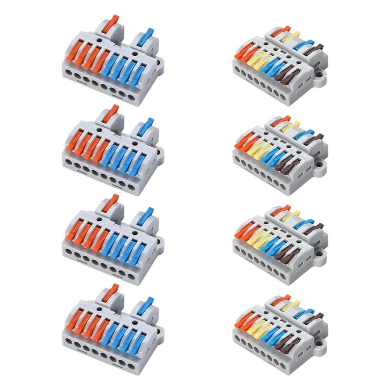 Mountable Wire Terminal Block for Lighting Circuits, Quick Flip Wiring, Insulated Shell, 32A 600V for Service Use