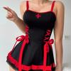 European and American Selections of New Sexy Black and Red Female Cosplay Nurse Sex Uniform Sex Underwear Set