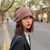 Soft Cottonpolyester Knit Beanie For Women Warm Winter Hat In Black Stylish