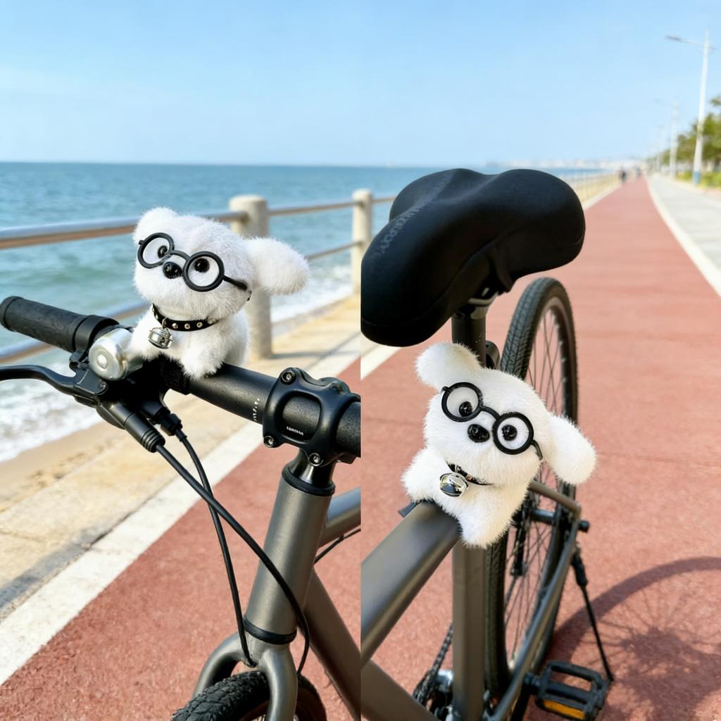 Roztomilý Štěně Kolo Dekorace Přívěsek Elektrické Kolo, Motocykl Silniční Kolo Řídítka Panenka Ozdoba Kreativní Malá Ozdoba.