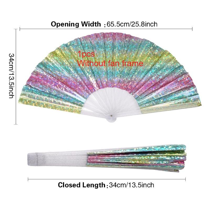 

Digital Printing Kung Fu Tai Chi Fan Large Handheld Holographic Laser Folding Fan For Performance Dance Decor 34cm