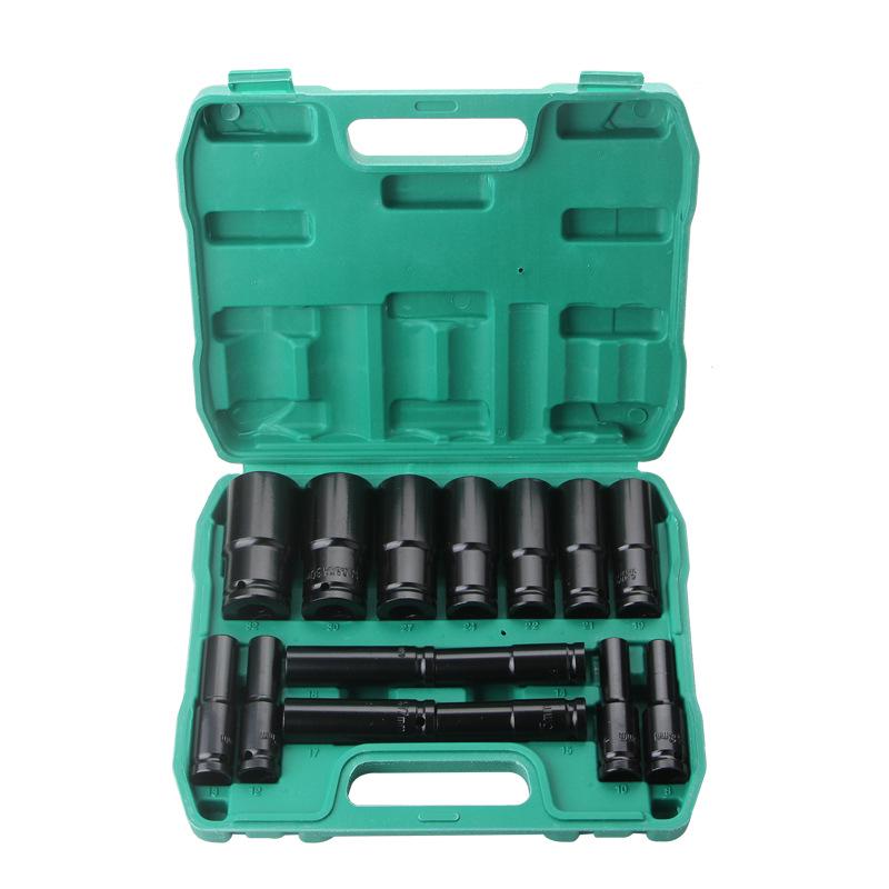 Pneumatischer Elektroschrauber: 10-teiliger schwarzer Sechskant-Steckschlüsselsatz mit verlängerter Spitze