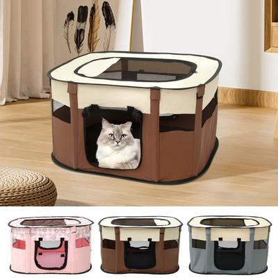 Cat Accessories Foldable Cat Dog Nest Playpen with Top Roof Cket Rectangular Pet Tent Playpen Waterproof Cage Portable Pet Fence