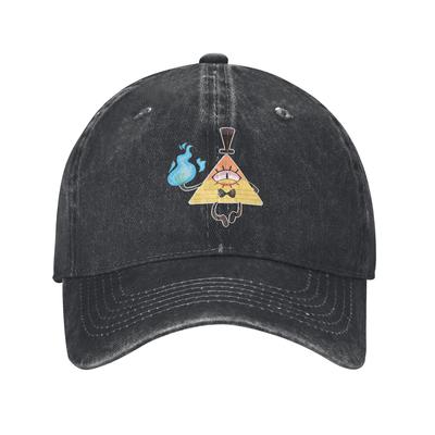 Męskie Damskie Czapki Baseballowe Gravity Falls Bill Cipher Postarzane Dżinsowe Prane Czapki Czapka Moda Outdoor Lato Miękka Czapka Snapback
