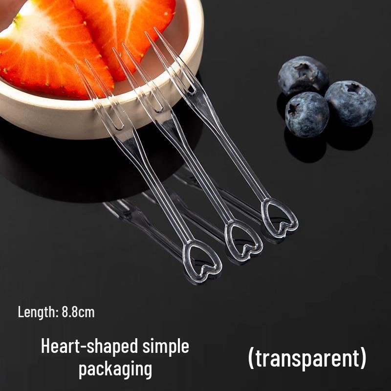 Individually Wrapped High-End Clear Plastic Fruit Dessert Forks