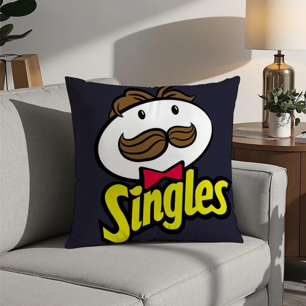 Bearded P-Pringles Pillow Case 3D Print Polyester Fiber 40*40cm Home Sofa Throw Decoration Festival Gift
