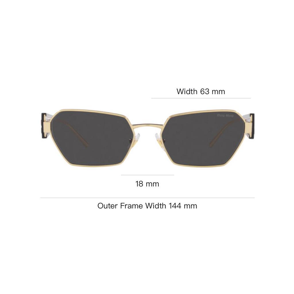 MIU MIU Fashion Trend Metal Frame Irregular Shape Sunglasses Women Sunglasses Light-Gold MU53WSZVN5S0