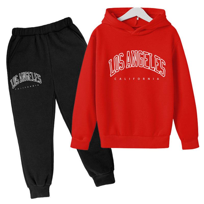 Los Angeles Hoodies & Tepláky pro kluky s potiskem písmen - Evropský/Americký styl 2023