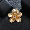 Luxury temperament dumb gold brooch female morrow plant pearl flower pin suit simple brooch with jewelry