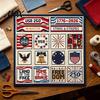 Segmented Embroidery Pattern 250th Anniversary Cross Stitch Kit, Independence Day Theme, Red White Blue Threads Patriotic Set, USA Patterns