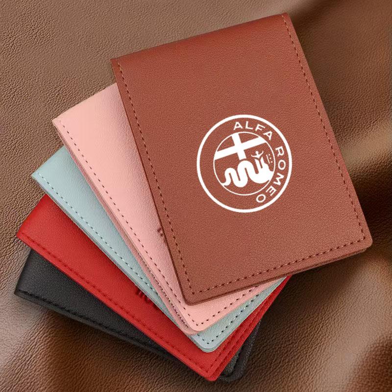 For Alfa Romeo Car Driver License Leather Bag Auto Driving Documents Wallet For Alfa Romeo 4C 159 166 Spider Giulia Giulietta 15CC5 