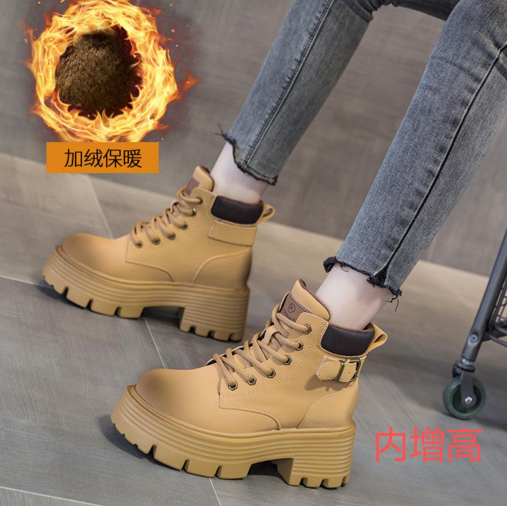 

Martin boots retro locomotive boots women s new leather short tooling boots versatile women s boots 39