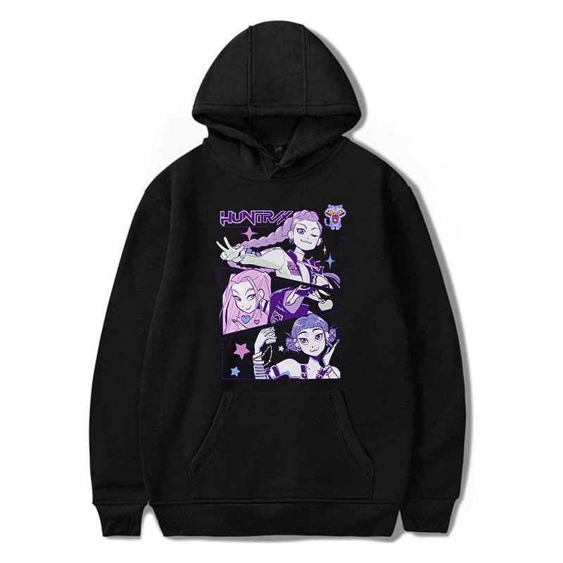 Korean Style Devil Hunter Hoodie, Fashionable Anime Tiger Print, Adult Street Style, Cool Casual Long-Sleeved Hoodie